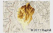 Physical 3D Map of Dac To, shaded relief outside