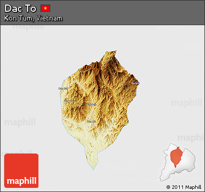 Physical 3D Map of Dac To, single color outside