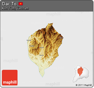Physical 3D Map of Dac To, single color outside