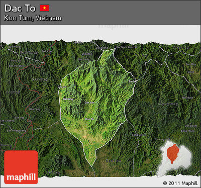 Satellite 3D Map of Dac To, darken