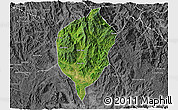 Satellite 3D Map of Dac To, desaturated