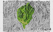 Satellite 3D Map of Dac To, lighten, desaturated