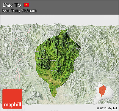 Satellite 3D Map of Dac To, lighten