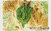 Satellite 3D Map of Dac To, physical outside
