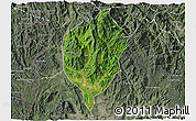 Satellite 3D Map of Dac To, semi-desaturated