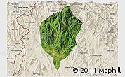 Satellite 3D Map of Dac To, shaded relief outside