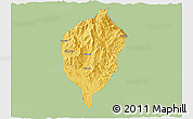 Savanna Style 3D Map of Dac To, single color outside