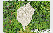 Shaded Relief 3D Map of Dac To, satellite outside