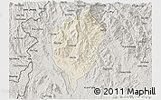 Shaded Relief 3D Map of Dac To, semi-desaturated