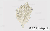 Shaded Relief 3D Map of Dac To, single color outside