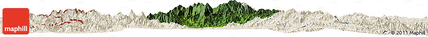 Satellite Horizon Map of Dac To, shaded relief outside