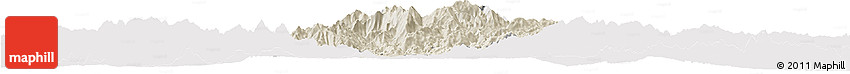 Shaded Relief Horizon Map of Dac To, cropped outside