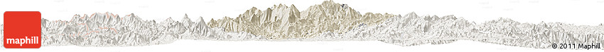Shaded Relief Horizon Map of Dac To, lighten
