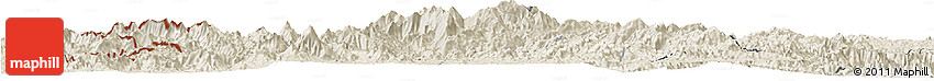 Shaded Relief Horizon Map of Dac To