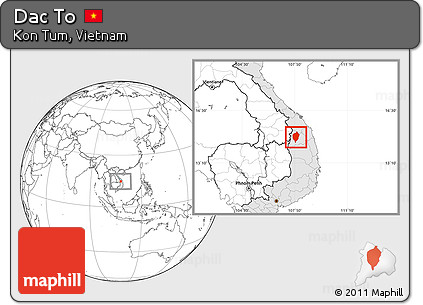 Blank Location Map of Dac To, highlighted country