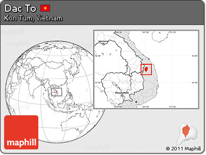 Blank Location Map of Dac To, highlighted country
