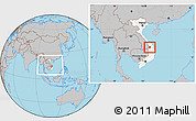 Gray Location Map of Dac To, highlighted country, within the entire country