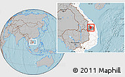 Gray Location Map of Dac To, highlighted country, highlighted parent region, hill shading