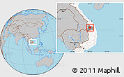 Gray Location Map of Dac To, highlighted country, highlighted parent region