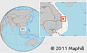 Gray Location Map of Dac To, highlighted country