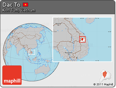 Gray Location Map of Dac To, highlighted parent region