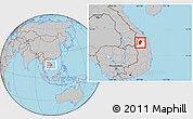Gray Location Map of Dac To, highlighted parent region