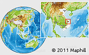 Physical Location Map of Dac To, highlighted country, highlighted parent region, within the entire country
