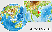 Physical Location Map of Dac To, highlighted parent region, within the entire country