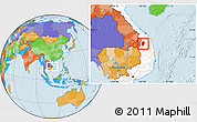 Political Location Map of Dac To, highlighted country