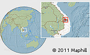 Savanna Style Location Map of Dac To, highlighted country, highlighted parent region, hill shading