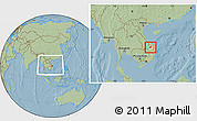 Savanna Style Location Map of Dac To, highlighted parent region, within the entire country, hill shading