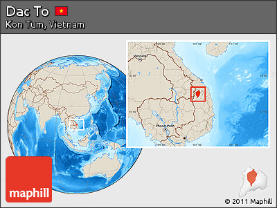 Shaded Relief Location Map of Dac To