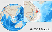 Shaded Relief Location Map of Dac To, highlighted country, highlighted parent region