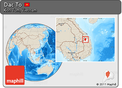 Shaded Relief Location Map of Dac To, highlighted parent region