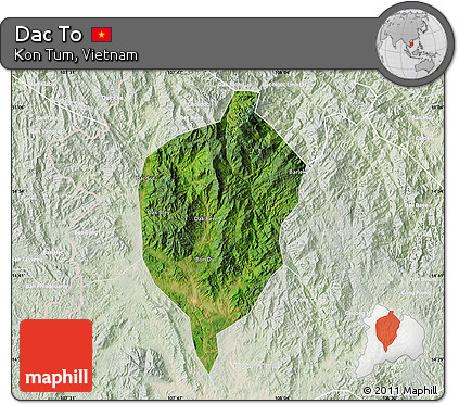 Satellite Map of Dac To, lighten