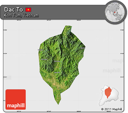 Satellite Map of Dac To, single color outside