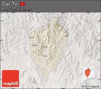 Shaded Relief Map of Dac To, lighten