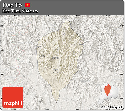 Shaded Relief Map of Dac To, lighten
