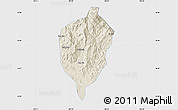 Shaded Relief Map of Dac To, single color outside