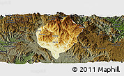 Physical Panoramic Map of Dac To, darken