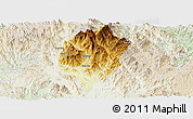 Physical Panoramic Map of Dac To, lighten