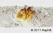 Physical Panoramic Map of Dac To, lighten, semi-desaturated