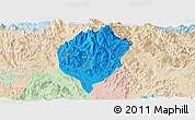 Political Panoramic Map of Dac To, lighten