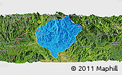 Political Panoramic Map of Dac To, satellite outside