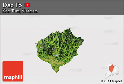 Satellite Panoramic Map of Dac To, cropped outside