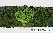 Satellite Panoramic Map of Dac To, darken
