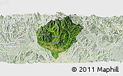 Satellite Panoramic Map of Dac To, lighten