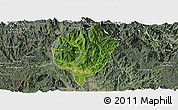 Satellite Panoramic Map of Dac To, semi-desaturated