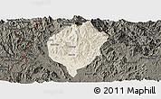 Shaded Relief Panoramic Map of Dac To, darken