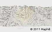 Shaded Relief Panoramic Map of Dac To, semi-desaturated